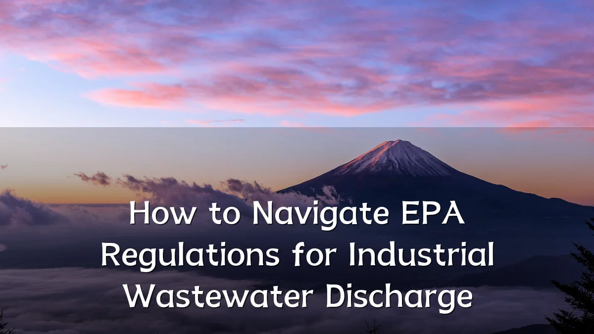 How to Navigate EPA Regulations for Industrial Wastewater Discharge