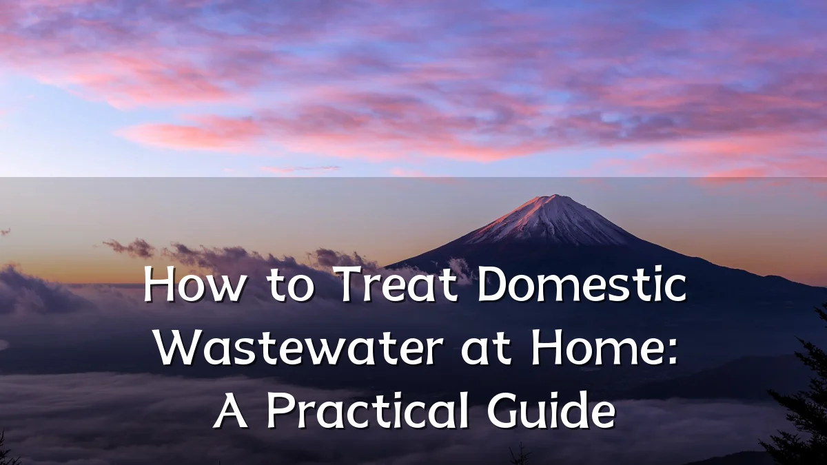 How to Treat Domestic Wastewater at Home: A Practical Guide